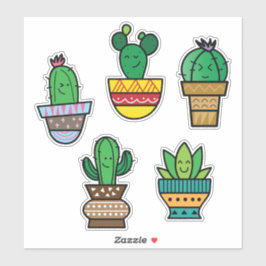 Cactus sticker vel - Succulente plant stickers