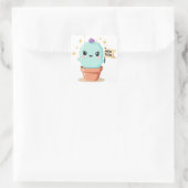 Cactus StickerGrow Slow – Schattige Kawaii Pastel  Vierkante Sticker (Tas)