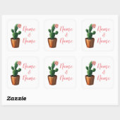 Cactus Stickers Roze Trouwlabels Cacti  (Vel)