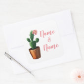 Cactus Stickers Roze Trouwlabels Cacti  (Envelop)