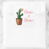 Cactus Stickers Roze Trouwlabels Cacti  (Tas)