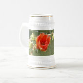 Cactus Stoer en Mooi wit stein met gouden rand Bierpul (Voorkant links)
