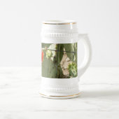 Cactus Stoer en Mooi wit stein met gouden rand Bierpul (Voorkant rechts)