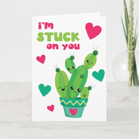 Cactus Stuck op je Kind Valentijn Card Feestdagen Kaart (Voorkant)