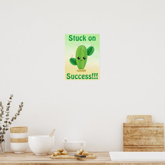 Cactus Stuck op Succes Poster (Keuken)