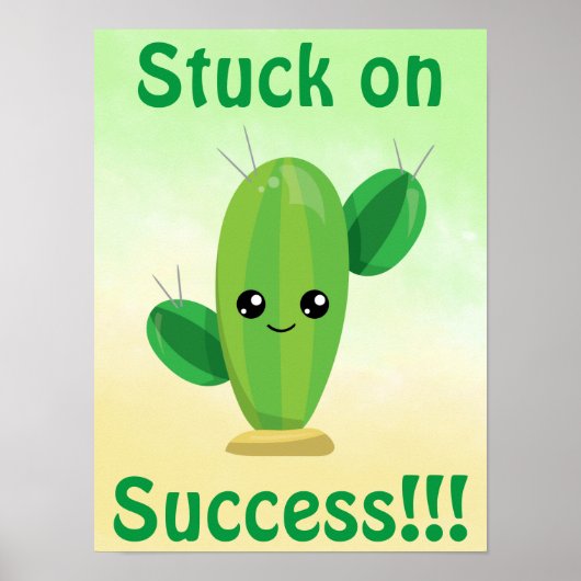 Cactus Stuck op Succes Poster (Voorkant)