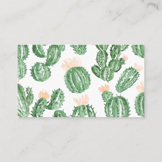 Cactus succulent baby shower book request card informatiekaartje (Achterkant)