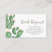 Cactus succulent baby shower book request card informatiekaartje (Voorkant)