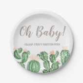 Cactus succulent baby shower bord (Voorkant)