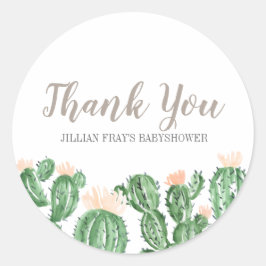 Cactus succulent baby shower dank u sticker