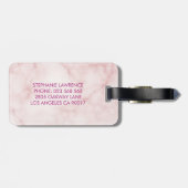 Cactus Succulent Blush Marmer Geometrisch Monogram Bagagelabel (Achterkant horizontaal)