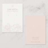 CACTUS SUCCULENT BLUSH PEGHOLE EARRING DISPLAY VISITEKAARTJE (Voorkant / Achterkant)