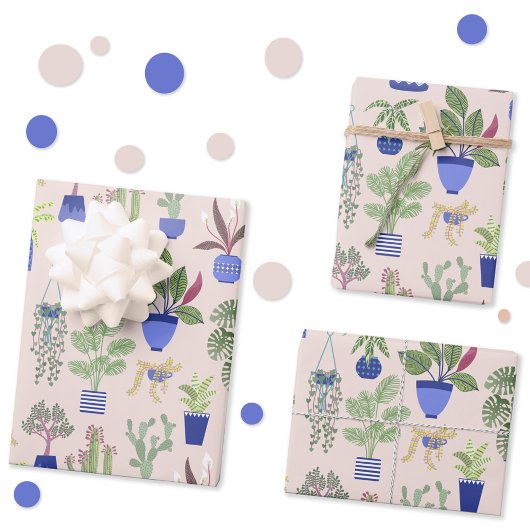 Cactus Succulent Blush Pink Inpakpapier Vel