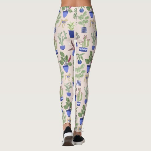 Cactus Succulent Blush Pink Leggings (Achterkant)