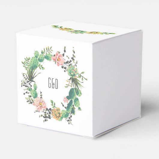 Cactus Succulent Boho Rustic Bedankdoosjes (Achterkant)