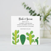 Cactus Succulent Botanische Bruiloft Kaart (Staand voorkant)
