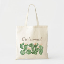 Cactus succulent bridesmaid gift canvas tas