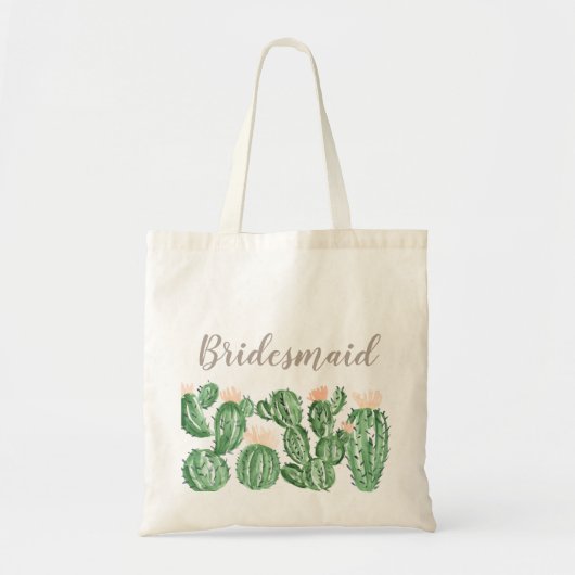 Cactus succulent bridesmaid gift canvas tas (Voorkant)