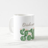 Cactus succulent bruiloft bridesmaid mok (Voorkant links)