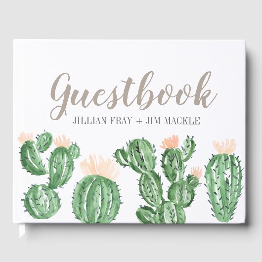 Cactus succulent bruiloft gastenboek (Voorkant)
