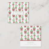 Cactus Succulent Cacti Pattern Garden Florist Vierkante Visitekaartje (Voorkant / Achterkant)