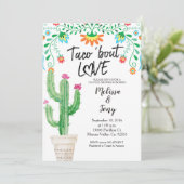Cactus Succulent Couples Shower Invitation Kaart (Staand voorkant)