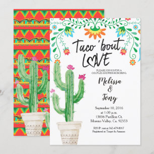 Cactus Succulent Couples Shower Invitation Kaart