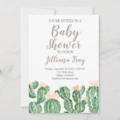 Cactus succulent cute baby shower uitnodiging (Voorkant)