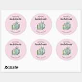 Cactus Succulent Desert Bachelorette Favor Ronde Sticker (Vel)