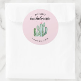Cactus Succulent Desert Bachelorette Favor Ronde Sticker
