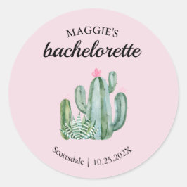 Cactus Succulent Desert Bachelorette Favor Ronde Sticker