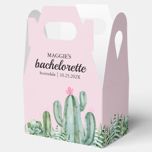 Cactus Succulent Desert Bachelorette Roze Bedankdoosjes (Geopend)