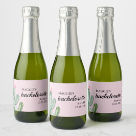 Cactus Succulent Desert Bachelorette Sparkling Wijnetiket