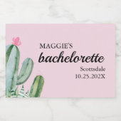 Cactus Succulent Desert Bachelorette Sparkling Wijnetiket (Enkel label)