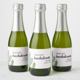 Cactus Succulent Desert Bachelorette Sparkling Wijnetiket