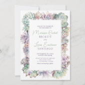 Cactus Succulent Desert Wedding Kaart (Voorkant)