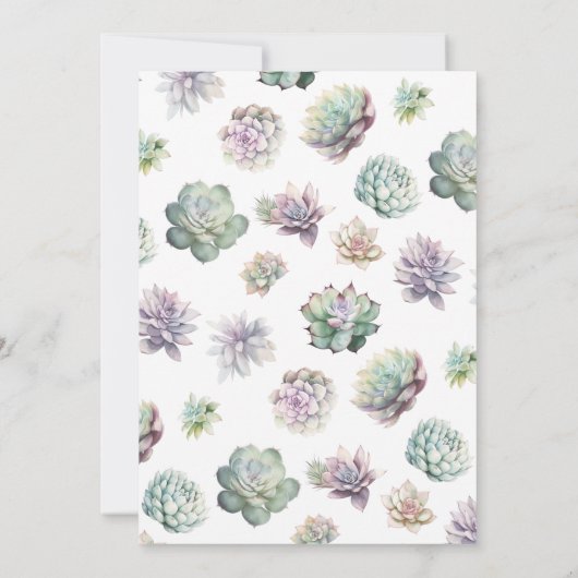 Cactus Succulent Desert Wedding Kaart (Achterkant)