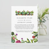 Cactus Succulent Fiesta Wedding Reduced Guest List Aankondiging (Staand voorkant)