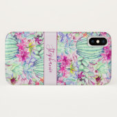 Cactus Succulent Floral Foliage gepersonaliseerd Case-Mate iPhone Case (Achterkant (horizontaal))