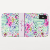 Cactus Succulent Floral Foliage gepersonaliseerd Case-Mate iPhone Case (Achterkant (horizontaal))