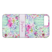 Cactus Succulent Floral Foliage gepersonaliseerd Case-Mate iPhone Case (Achterkant (Horizontaal))