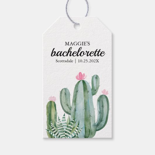 Cactus Succulent Flower Bachelorette Favor Cadeaulabel (Voorkant)