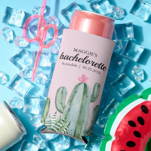 Cactus Succulent Flower Bachelorette Favor Seltzer Blikjeskoeler (Insitu Zomer)