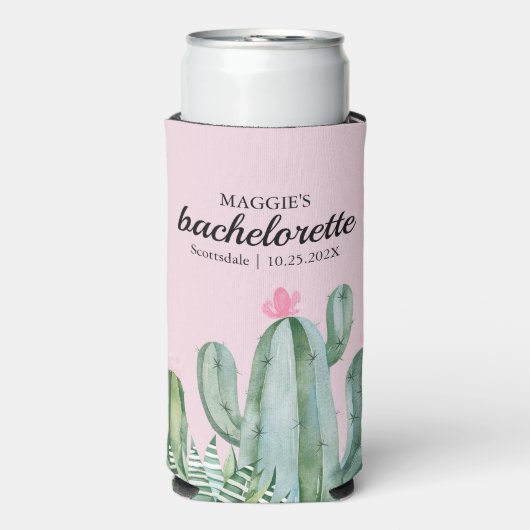 Cactus Succulent Flower Bachelorette Favor Seltzer Blikjeskoeler (Seltzer Voorkant)