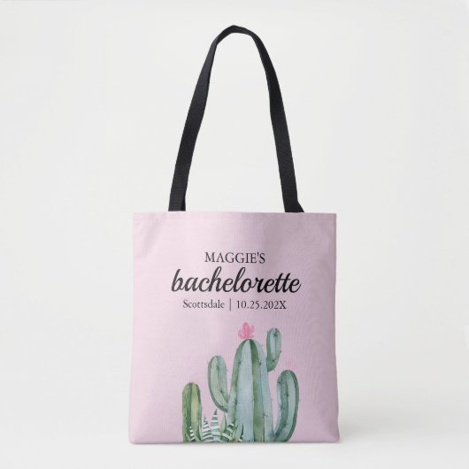 Cactus Succulent Flower Bachelorette Favor Tote Bag (Voorkant)