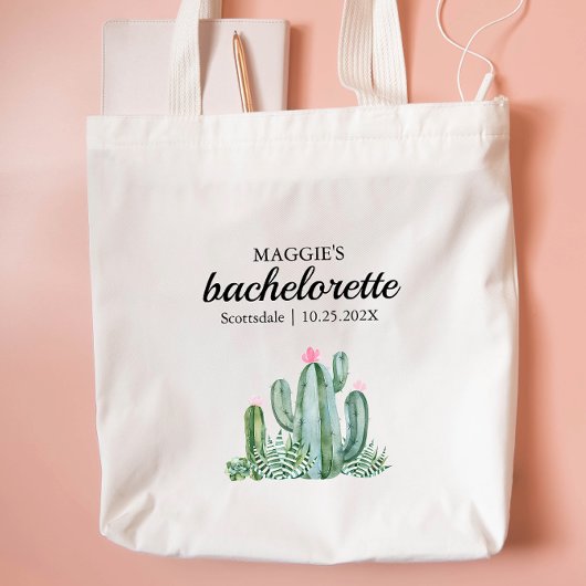 Cactus Succulent Flower Bachelorette Favor Tote Bag