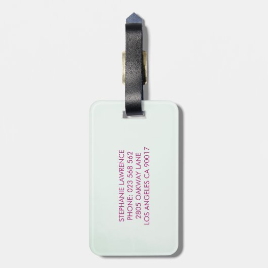 Cactus succulent geometrisch monogram bagagelabel (Achterkant verticaal)