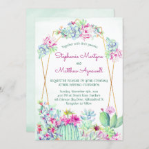 Cactus Succulent Geometrische Botanische Bruiloft