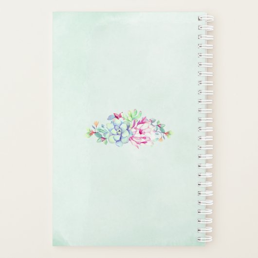 Cactus & Succulent gepersonaliseerd Planner (Achterkant)
