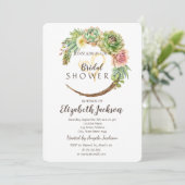 Cactus Succulent Glitter Heart Vrijgezellenfeest Kaart (Staand voorkant)